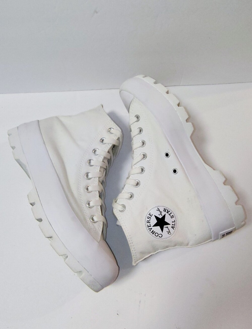 Converse Chuck Taylor All Star Hi Lugged Platform White Canvas Sneaker 9.5 - Picture 7 of 12